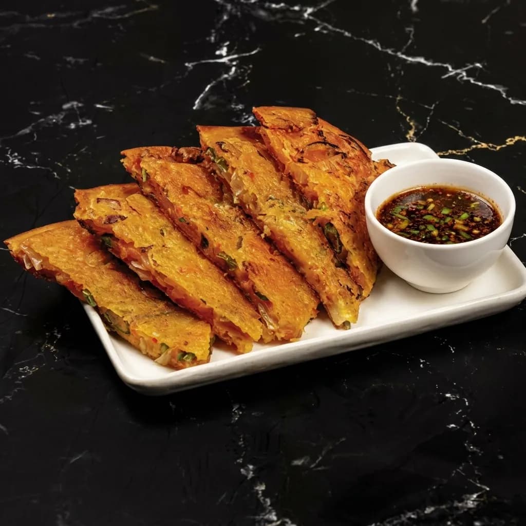 Crispy Kimchi Seafood Pancake